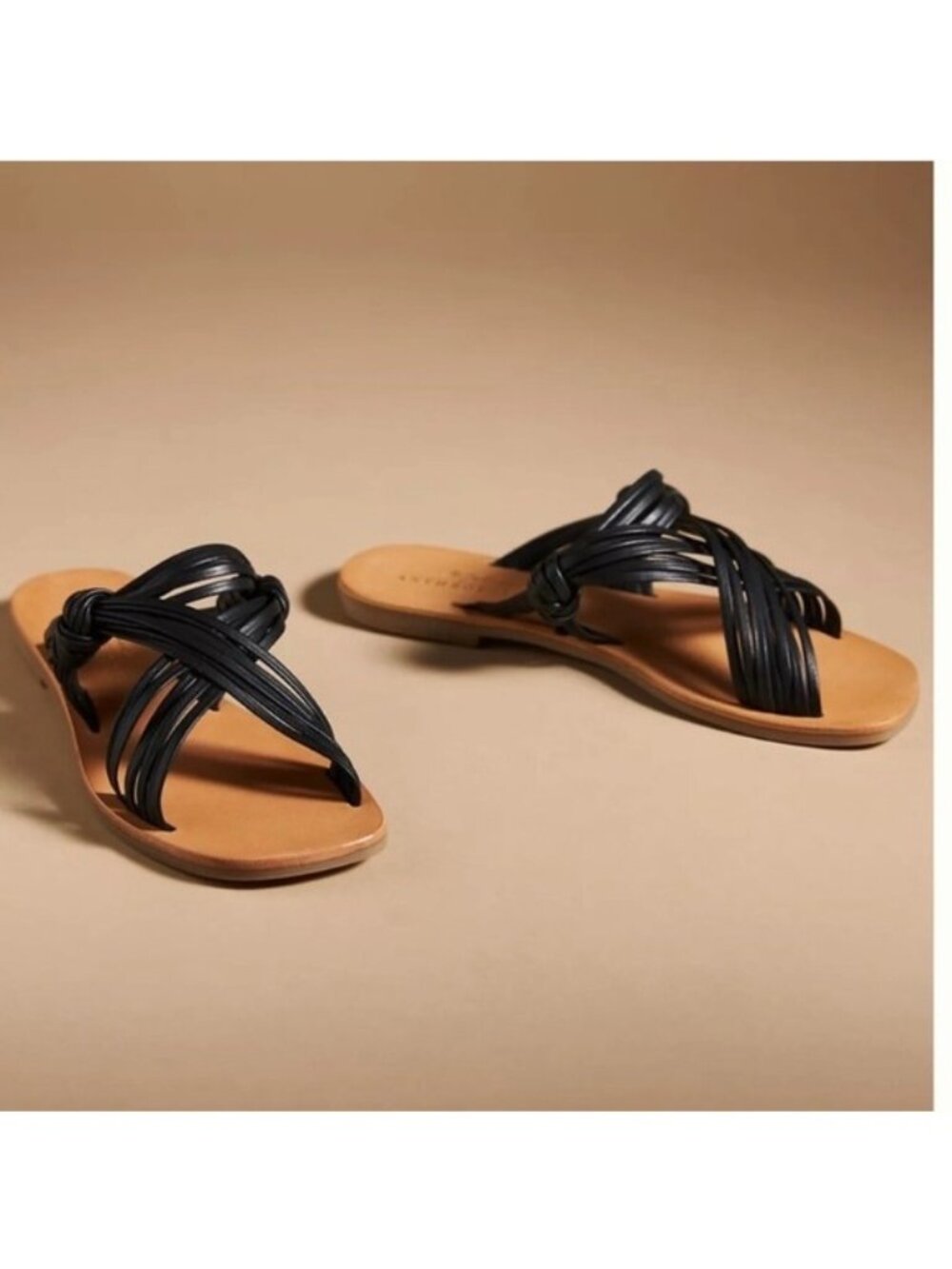 Anthropologie Matisse Mystic Black Strappy Sandals - 8